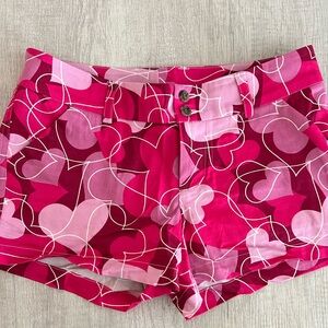 Loudmouth pink and red hearts shorts
